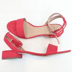 8.5 NWOT Red Sandals with Kitten Heel
